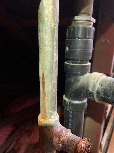 Pipe with rusted threads that caused a water damage in Northeast Portland