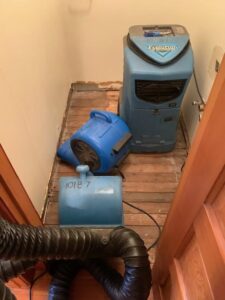 Image of drying equipment in small bathroom