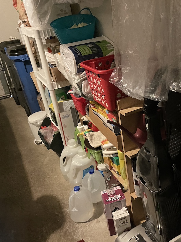 Image of a cluttered garage wall in Vancouver WA